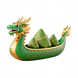 绿色龙舟粽子装饰工艺品
