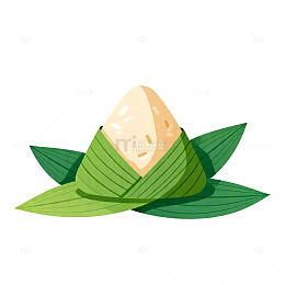绿色叶子包裹的粽子插画