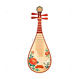 传统中国风琵琶插画