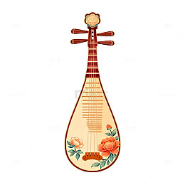 古典琵琶图案插画