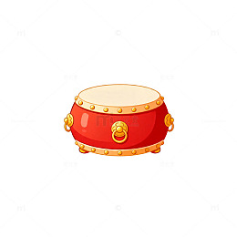 喜庆中国鼓插画素材