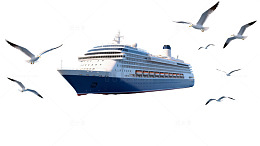 航海邮轮海鸥蓝天