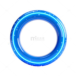 蓝色光效圆环科技感素材