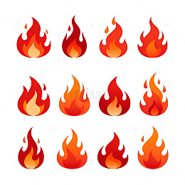 卡通火焰图案集合