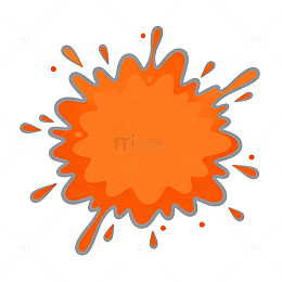 卡通风格橙色喷溅图案设计元素