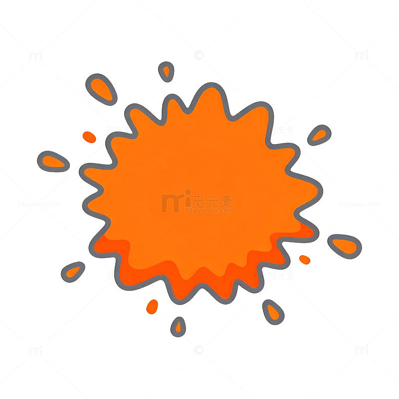 橙色调墨迹效果图标设计素材