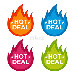 多彩火焰热购标志设计素材