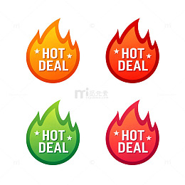 火焰标签促销设计素材