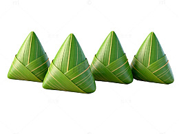 绿色粽子节日美食插画