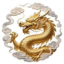 金色中国龙图案艺术装饰