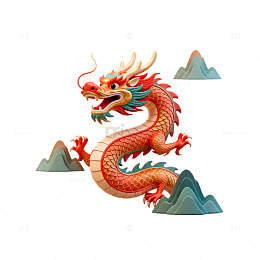 中国风龙插画设计元素