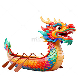 彩绘龙舟卡通图片