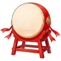 传统红色大鼓图片