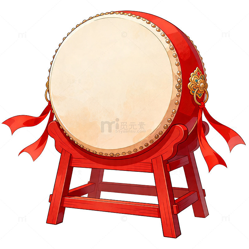 传统红色大鼓图片