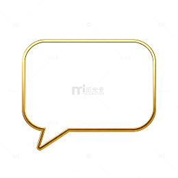 金色对话框装饰图案设计元素