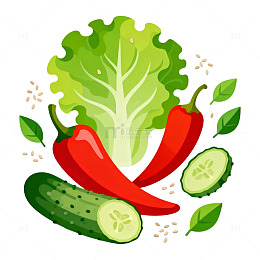 生鲜蔬菜插画设计元素