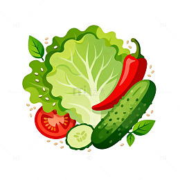 卡通蔬菜插画设计元素
