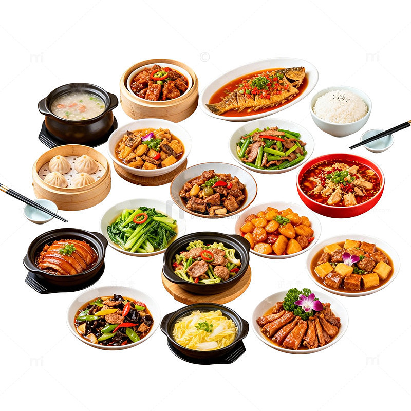 中式美食大餐展示