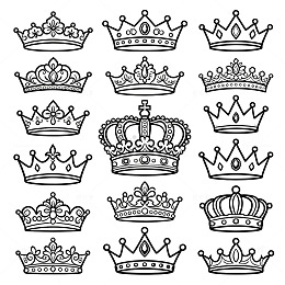 复古风皇冠图案插画设计素材