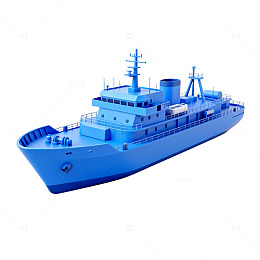 蓝色现代船只模型