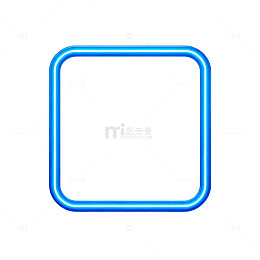 蓝色霓虹框图案装饰元素