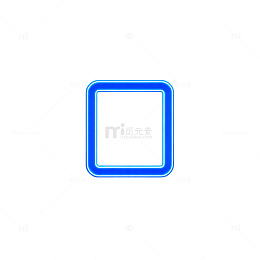 蓝色边框简约图标设计元素