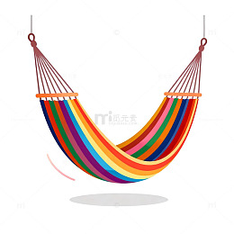 彩虹吊床休闲插画