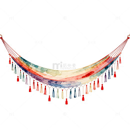 多彩流苏吊床装饰图案