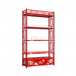 红色中式货架家居装饰品