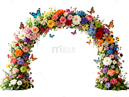 鲜花拱门婚礼装饰场景布置