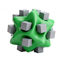 绿色立体几何创意造型设计