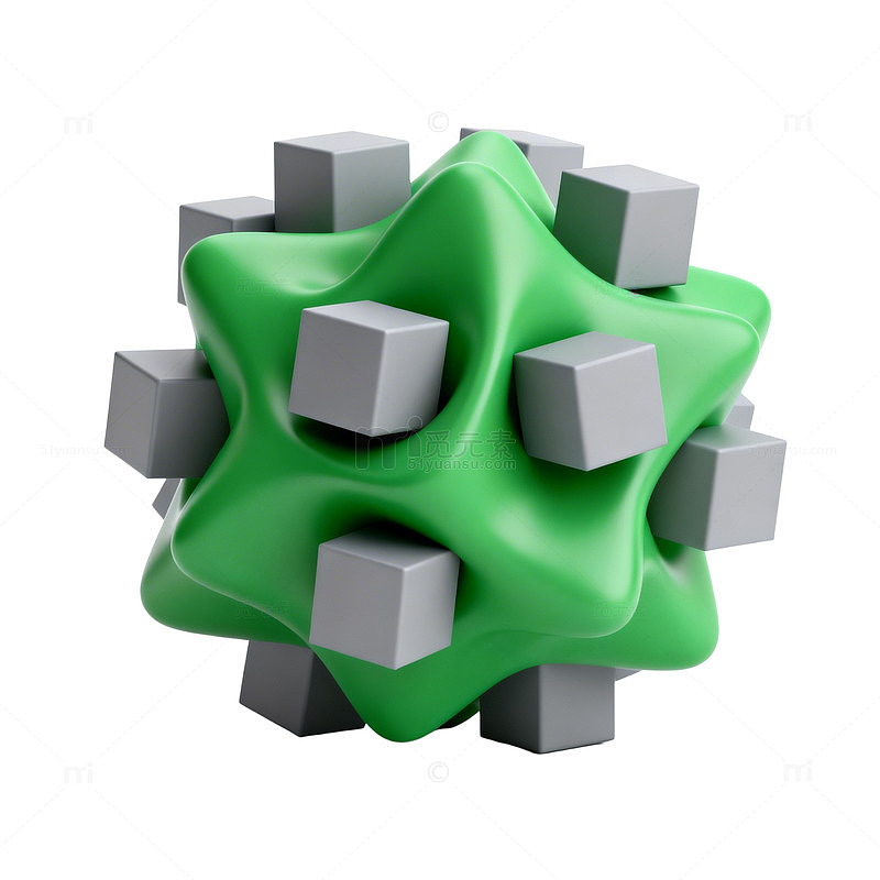 绿色立体几何创意造型设计