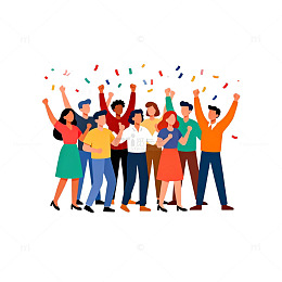 欢庆聚会卡通插画