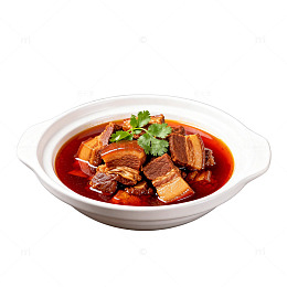 红烧肉美食插画