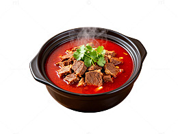 中式炖牛肉砂锅美食