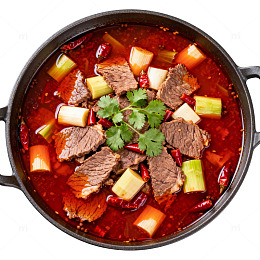 麻辣火锅炖牛肉美食