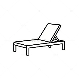 简约黑白躺椅插画