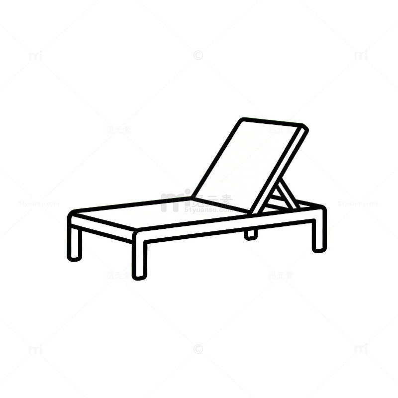 简约黑白躺椅插画