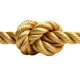 绳结特写金黄色编织绳索