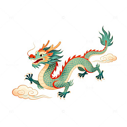 传统中国龙图案插画