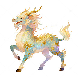 神话麒麟艺术插画