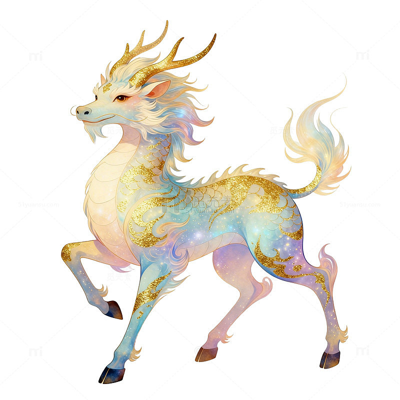 梦幻麒麟神兽插画