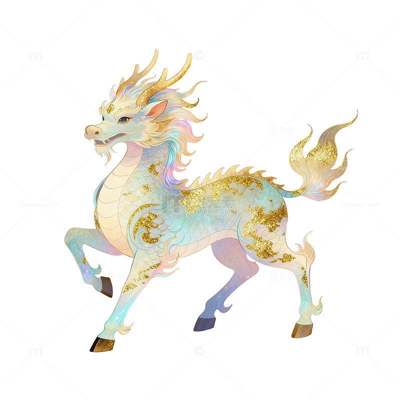 神兽麒麟奇幻插画