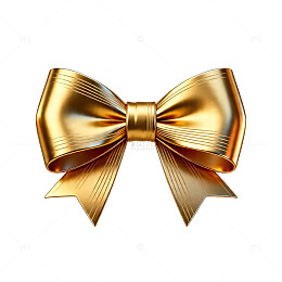 金色蝴蝶结装饰素材