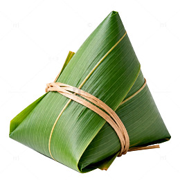 绿色粽叶包裹美食