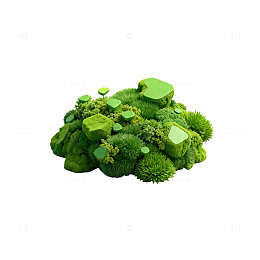 绿色苔藓植物3D模型