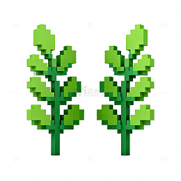 像素风树木立绘设计素材