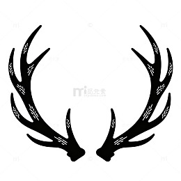 简约鹿角图案剪影