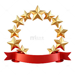 金色星形奖章设计元素