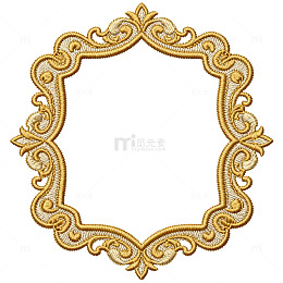 金色古典雕花相框图案